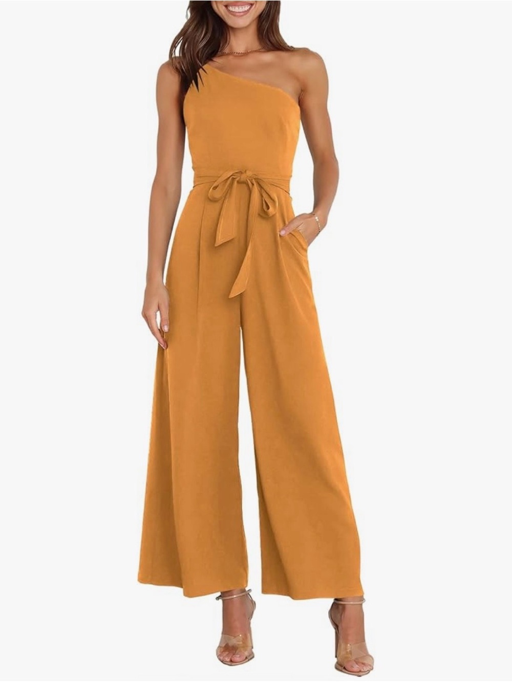 One-Shoulder Wide-Leg Jumpsuit